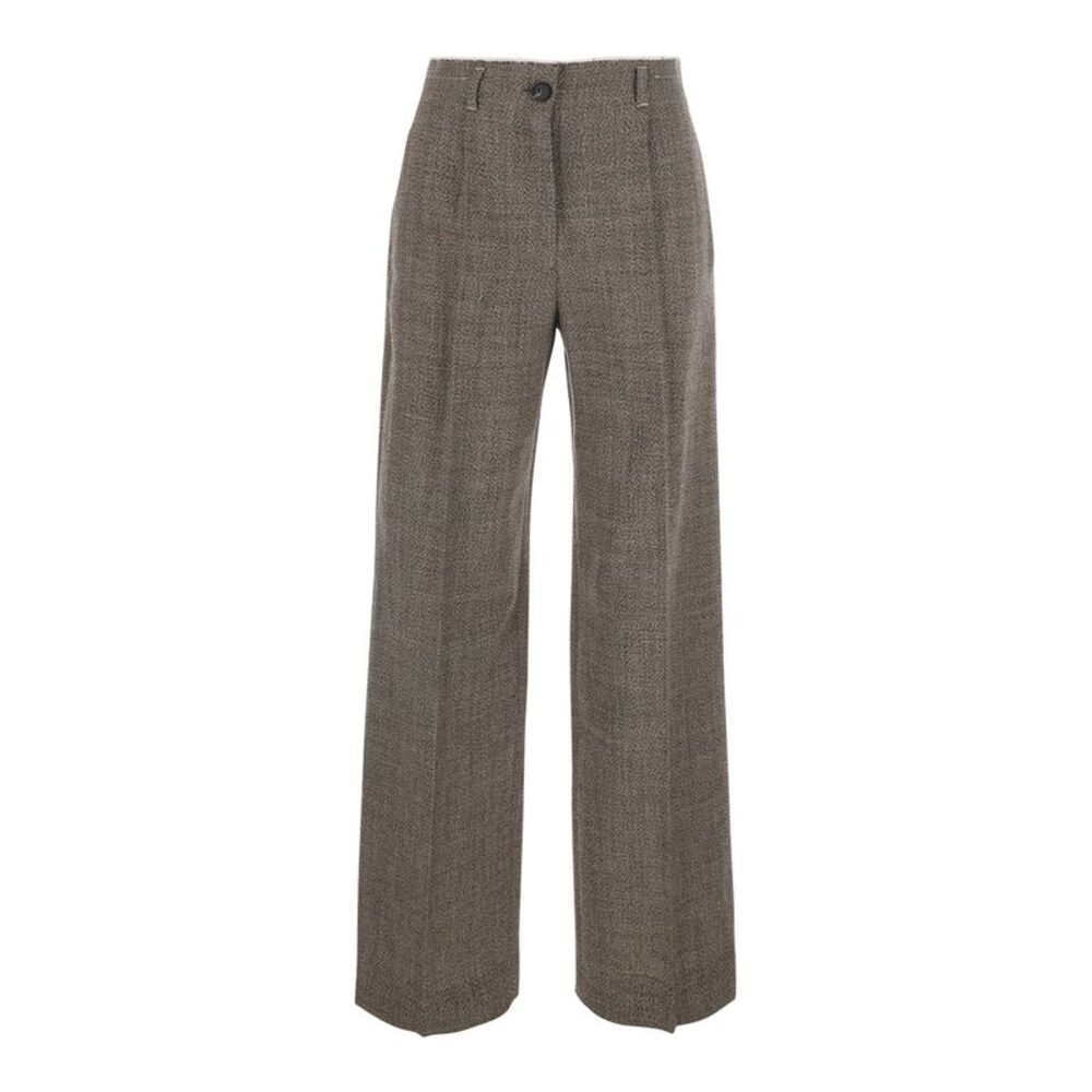 Tela Women 'Martini' Gray Pants With Belt Loops In Blend Wool For Women